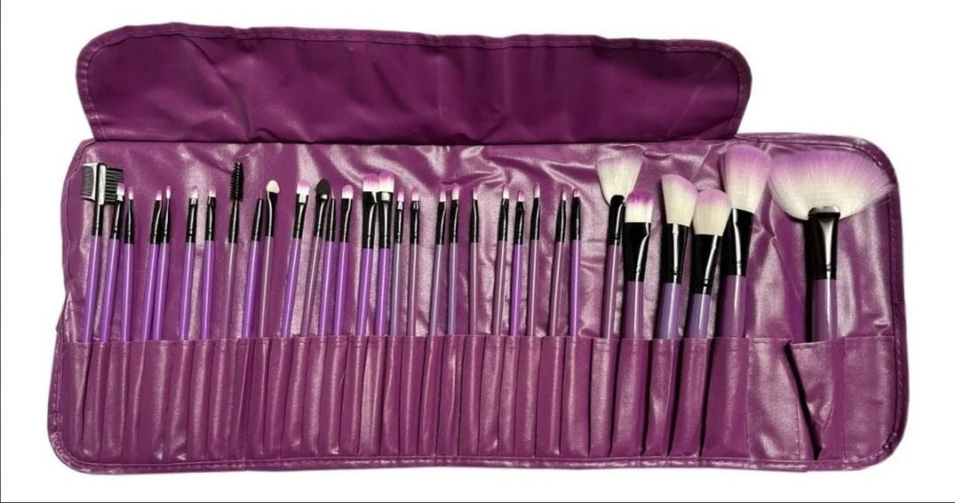 Set 24 Brochas para maquillaje PROFESIONAL +estuche